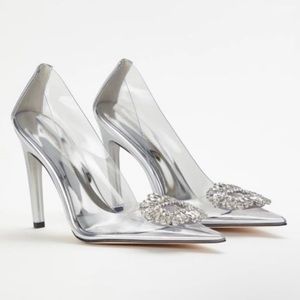 Good American CINDER-F*CKING-RELLA Jeweled Stiletto Pumps Size 8